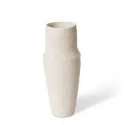 E Style 35cm Ceramic Atlas Plant/Flower Vase Tabletop Decor Hessian White