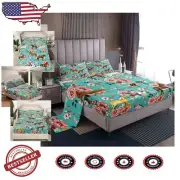 Vibrant Animal Print Bed Sheet Set - Full Size Microfiber for Girls' Bedrooms