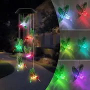 Solar Color Changing LED Wind Chime Garden Yard Hanging Lamp Decor Waterproof