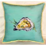 Betsy Drake ZP121C Oyster - Teal Indoor & Outdoor Throw Pillow- 22 x 22 in.