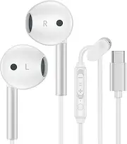 USB C Headphones for Samsung Galaxy S25 Ultra S25+ S24 FE S23 Ultra S22 S21 A35 A54 A15 A16, USB Type C Earphones with Mic Volume Control USB C Wired Earbuds for iPhone 16 15 Pro Max iPad Pixel 9 pro
