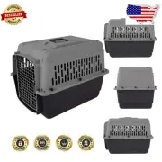 Lightweight Medium Dog Kennel with Ventilation & Easy Cleanup - Dark Gray/Black