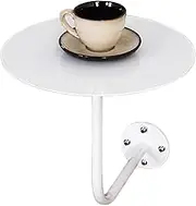 Small Coffee Table, Cocktail Bistro High Table End Table with Metal Frame, Modern Sofa Table Coffee Meeting Table Negotiation Side Table Wall-Mounted(40x40x45cm(15.7x15.7x17.7inch))