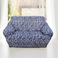 在飛比找momo購物網優惠-【格藍傢飾】斑馬紋彈性沙發便利套(2人座)