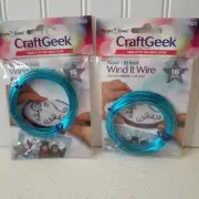 2 Packs CraftGeek Aqua 16 Ft, 16 Gauge "Wind it Wire" #7102