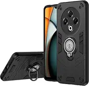Back Case Cover Compatible with Infinix Tecno Spark 30 4G Case with Kickstand & Slide Camera Cover, Shockproof Military-Grade Case Rugged Protective Cover Protective Case(Black)