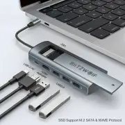 BlitzWolf® BW-Neo TH13 Pro 6-in-1 Docking Station with SSD Card Slot Support M.2 Dual Protocol Hard Disk 3*USB 3.0 PD100