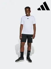 adidas White Train Essentials 3-Stripes T-Shirt Set Kids (AR8256) | $58