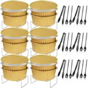 6 Set Disposable Chafing Dishes Buffet Set Gold Chafer Wire Racks Stand Kit D...