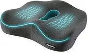 Memory Foam Seat Chair Cushion for Relieves Back Sciatica Pain Tailbone Pain Coccyx Degenerating Disc Orthopedic Osteoarthritis Prostate Cushion Low Back Pain Cushion Hip Shaping (Dark Gray)
