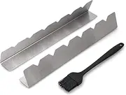 Shish Kebab Skewer Rack - Stainless Steel Elevated Holder for 6 Skewers - Prevents Skewers From Burning and Sticking to the Grill - Complete with Silicone Basting Brush - Skewers not Included