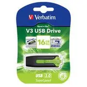 Verbatim 16GB V3 USB3.0 Green Store'n'Go V3; Rectractable