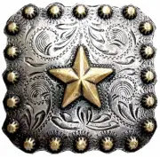 Western Decor Gold Star 1-3/8" Square Concho