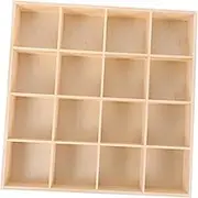 Cabilock 6 Section Storage Box Wooden Desktop Organizer Drawer Storage Case Small Item Organizer Office Home Use