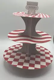 Set of Two Big Top Circus Themed Birthday Party Cupcake Cake Treat 3 Tier Stand
