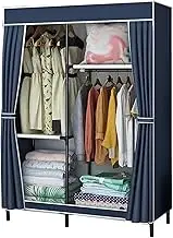Wardrobe, Canvas Wardrobe for Bedroom, Clothes Closet Storage Organizer with Hanging Rail, Shelves, Foldable Closet,