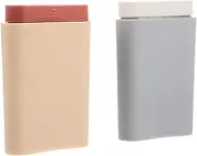 PEPLAYTAL 2Pcs Capacity Medicine Organizer Case Wear Resistant Portable Pill Storage for Daily Travel Outdoor Use Convenient Planner Grey
