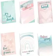 Inspirational Bible Verse Sticky Note Assortment / 3" x 4" Repositionable Sticky Note Set/Set of 6 Watercolor Christian Encouragement Pads/Made in The USA