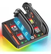 Charging Dock for Switch 2 with 9 RGB Lighting Modes,4 Game Card Storage,Switch Controller,Peripheral Devices