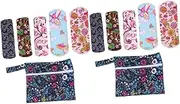 TOVINANNA 2 Sets Menstrual Pads Bag Reusable Sanitary Towels Bamboo Fiber Discreet Storage for Travel Outdoor Adventures
