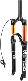 27.5/29 inch Mountain Bike Bicycle Suspension Fork, Aluminum Alloy Shock Absorber Spring Front Fork Bike Straight Steerer Fork for Bicycle Accessories (Manual Lockout/Remote Lockout)
