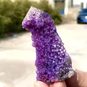 61G Natural grape agate obelisk quartz crystal tower for healing