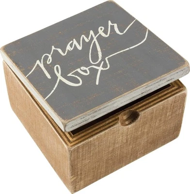 Primitives by Kathy Inspirational Hinged Box, Prayer,Boxes, Jars & Tins