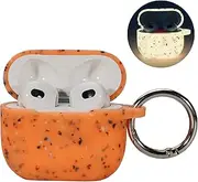 Vonzuda for Apple AirPods Pro 2 Case, Soft Liquid Silicone Nightglow Full-Body Protective Case Cover with Keychain for AirPods Pro 2nd Generation (Nightglow Orange)
