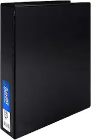 Bantex, Standard Insert Ring Binder A4, 3D Ring, 38mm, Cover and Spine Customiseable, Durable PP Cover, Black