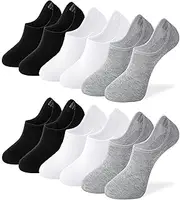 [Gendewiner] Cotton Trainer Socks for Womens and Mens No Show Ankle Low Cut Short Non Slip Liner Athletic Casual Invisible Multipack Socks, C_6 Pairs-2Black+2White+2Grey, Small