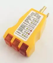 2x Electrical Outlet Receptacle Tester Faulty Wire Finder Color Coded Wall Plug