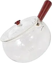 KICHOUSE Japanese Glass Teapot for Loose Tea Tearoom Kettle with Side Handle Heat Resistant Design for Home Tea Brewing and Elegant Display