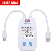 UNI-T UT658D Dual USB Detector Digital Voltmeter Ammeter