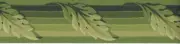 Raymond Waites Green Leaf & Rosette Wallpaper Border on Drapery Rod - AV057113B