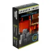 SHARPER IMAGE 10 piece DRINKING STONE SET with Carrying Pouch