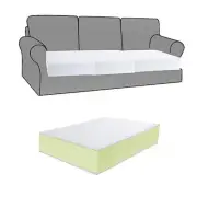 Couch Cushion Replacement Wrapped with Polyester Batting, High Density Couch