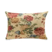 Multi Colored Flowers On Cream With Microgel Feather-Like Insert Pillow