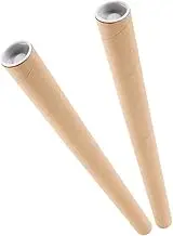 HOMSFOU Heavy Duty Paperboard Tubes 2pcs Drawing Roll Storage Diy Poster Holder Closure 3cm Id 2mm Thick