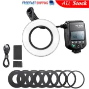 Godox MF-R76 76Ws Macro LED Ring Flash Speedlite with LCD Display Adapter Rings