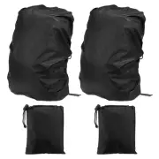 2 Pcs 40-50L Backpack Rain Covers with Drawstring Bag, L, Black Checkered