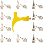 GORGECRAFT 51PCS Track Spikes 1/2 Inch Cross Country Spikes Steel Spikes Track Shoe Spikes Replacements and Spike Wrench for Sports Running Track Shoes Sprint Sports(Platinum)