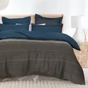 Super King Quilt Cover Set with European Pillowcase - Stripes