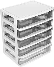 TEHAUX Multi-layer Storage Box Desktop Storage Drawers for Clear Desk Drawers Storage Containers with Drawers Transparent Organisers Clear Stackable Storage Drawers Supplies White Plastic
