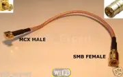 1 x 8 inch SMB Female jack to MCX male ANGLE Pigtail Jumper RF cable RG316 USA