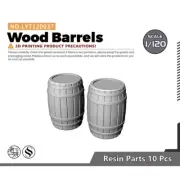 TT Scale 1/120 Wood Barrels For Model Railroads Display Prop