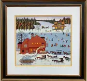 Charles Wysocki "Winter in New England" New CUSTOM FRAMED Art Americana Rural
