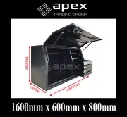 BRAND NEW 2MM TOOLBOX FLAT BLACK ALUMINIUM TOOL BOX-UTE TRUCK STORAGE-1668FDFPBL