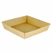 Cardboard Food Tray 2-240Pc Kraft Takeaway Hot Dog Chicken Chips Tray Disposable