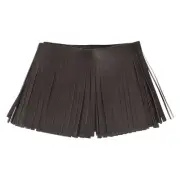 2 Yards 4 Inch Faux PU Leather Fringe Trim Tassel Fringe for Sewing, Coffee