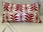 16”x28” PENNY MORRISON Zanzibar Hand Print 100% Linen Fabric Custom PILLOW COVER